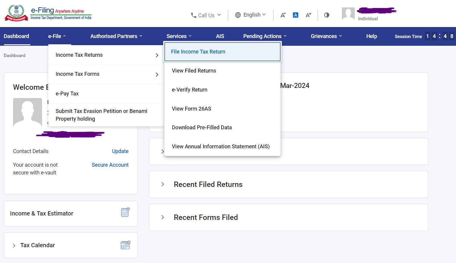 eFile Income Tax Return